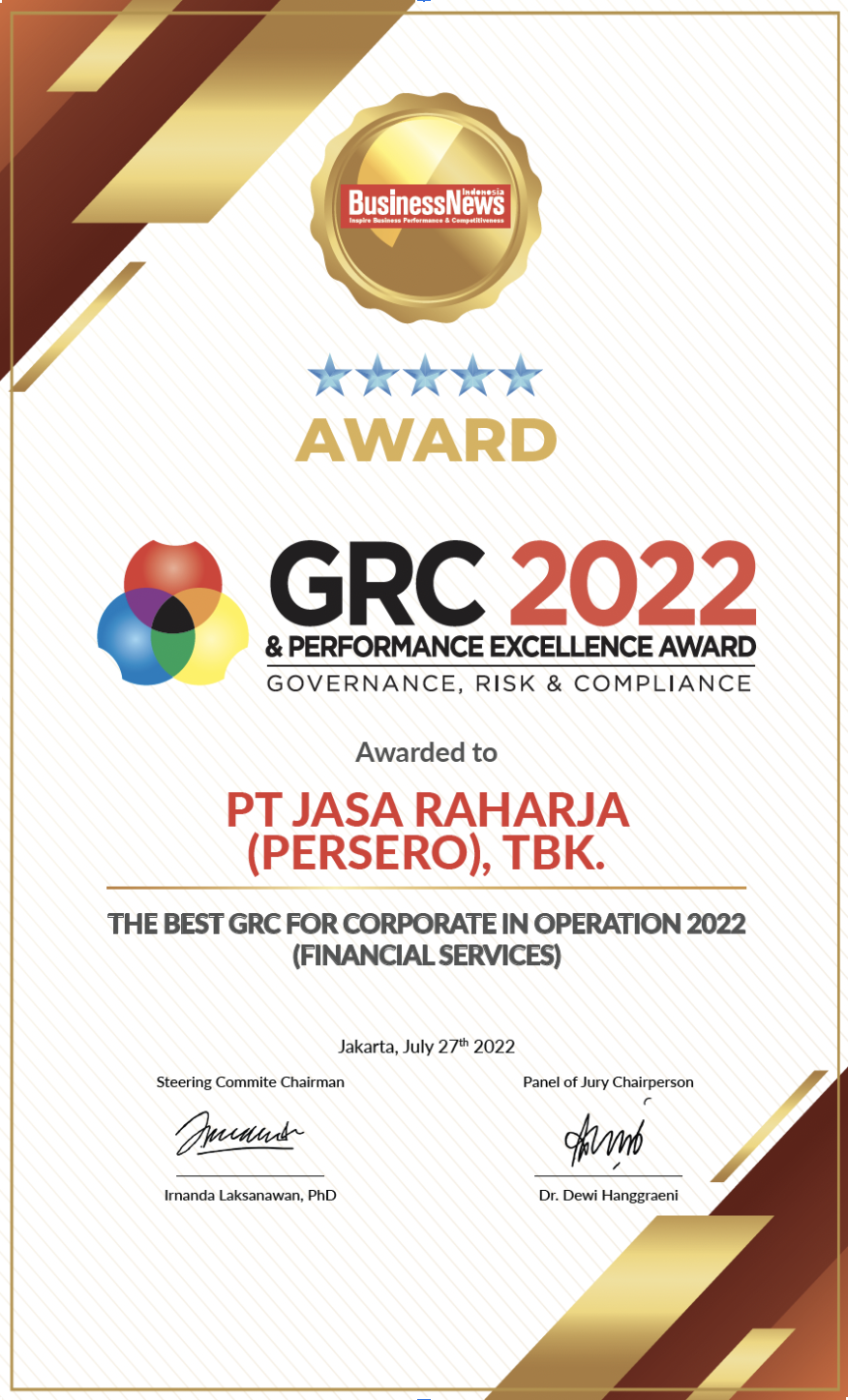 The Best GCR For Corporate In Operation 2022  (Financial Service)