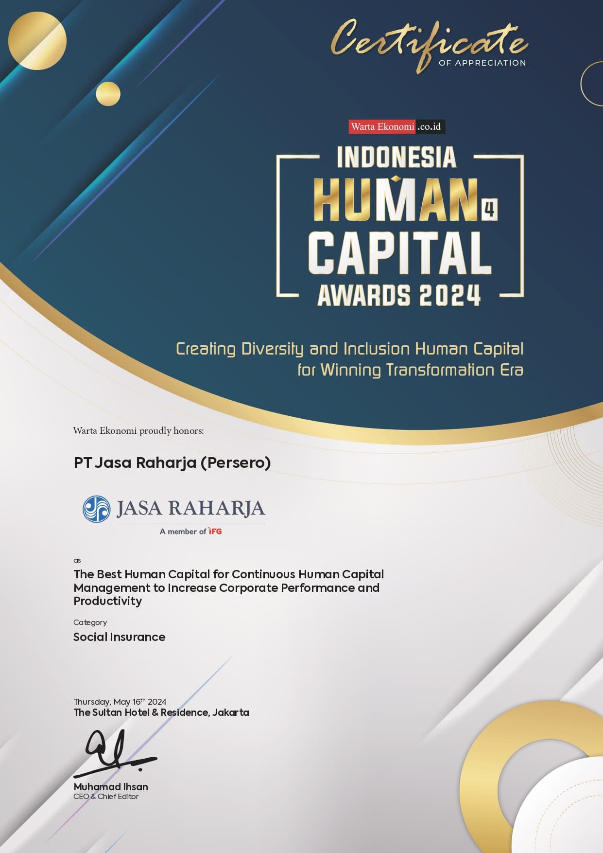 The Best Human Capital for Continuous Human Capital Management to Increase Corporate Performance and Productivity