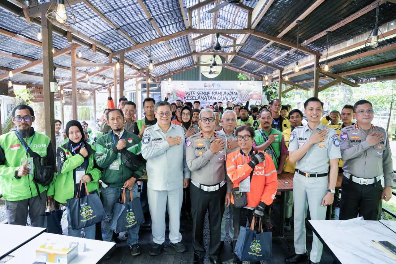 Dukung Kegiatan Polantas Menyapa: Jasa Raharja Bekali Komunitas Ojol dengan Edukasi Keselamatan dan PPGD 