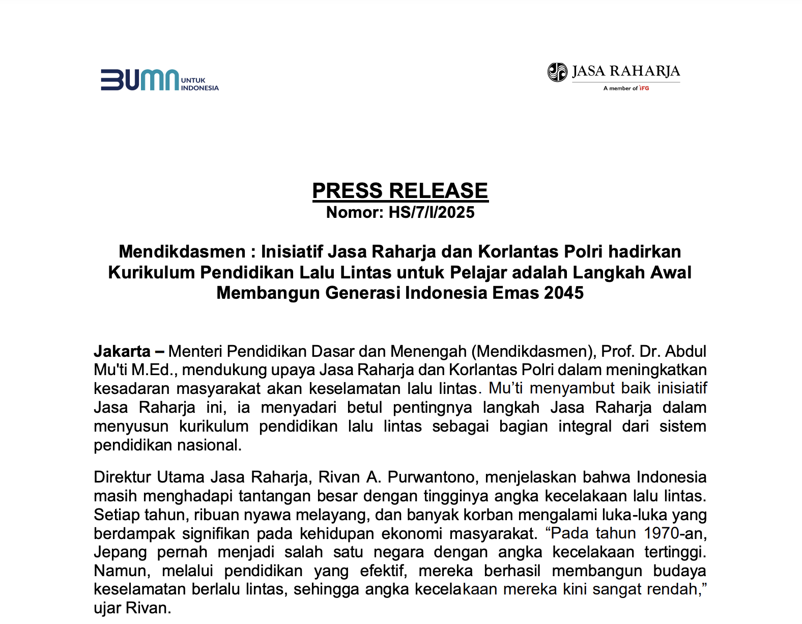 Apresiasi Mendikdasmen