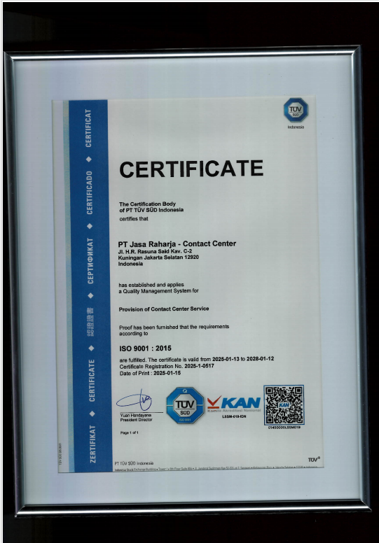 Provision of contact center Service ISO